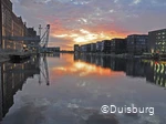 Innenhafen Duisburg bei Sonnenuntergang